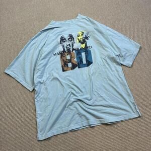 Makaveli XXXL 3XL blue tee with 2Pac graphic tupac shirt